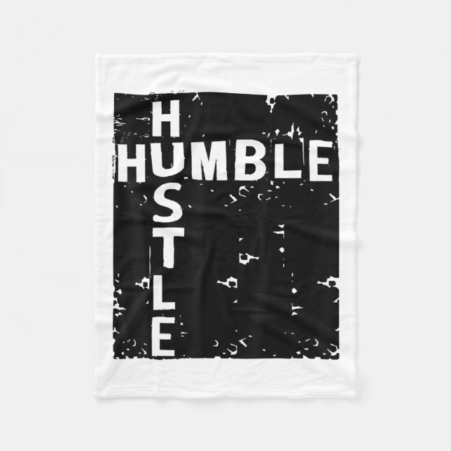 Humble Hustle Insrational Motivational Entrepreneu Fleecefilt (Framsidan)