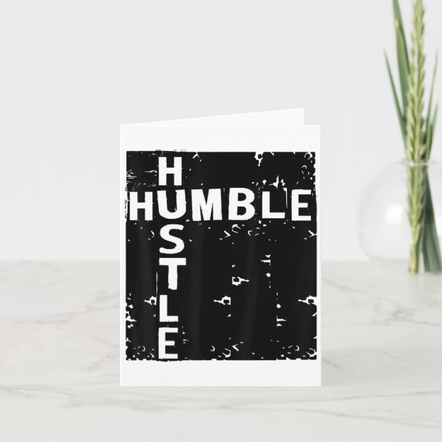 Humble Hustle Insrational Motivational Entrepreneu Kort (Framsida)