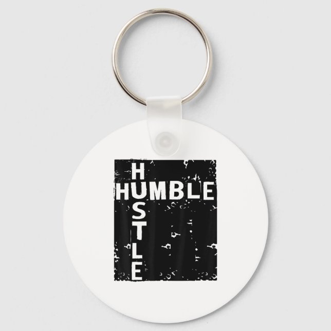 Humble Hustle Insrational Motivational Entrepreneu Nyckelring (Framsida)
