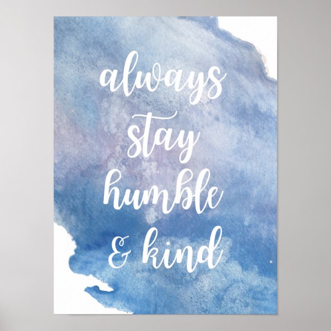 "Humble + Kind" Poster vattenfärg (Framsidan)