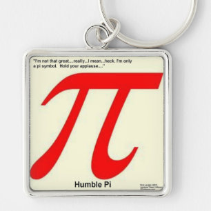 Humble Pi R Square Funny Fyrkantig Silverfärgad Nyckelring