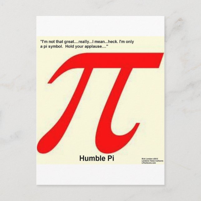 Humble Pi R Square Funny Vykort (Framsida)