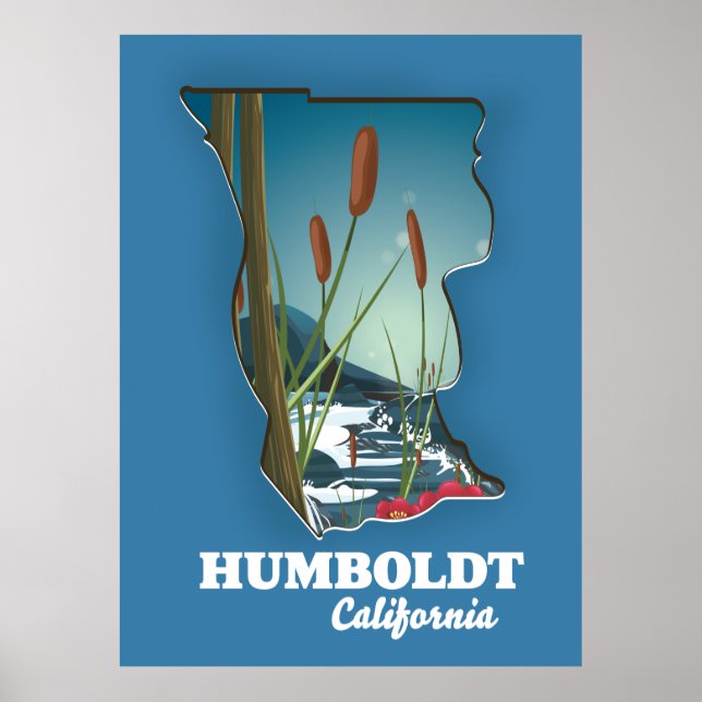 Humboldt california karta poster (Framsidan)