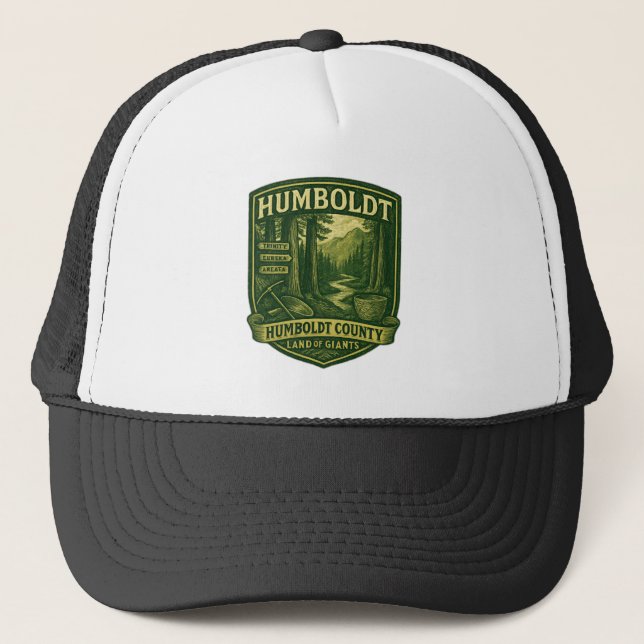 Humboldt County “Land of Giants” Vintage Badge Keps (Framsida)