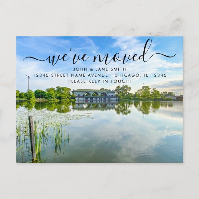 Humboldt Park Chicago Flytta Announcement Postcard Meddelande Vykort (Framsida)