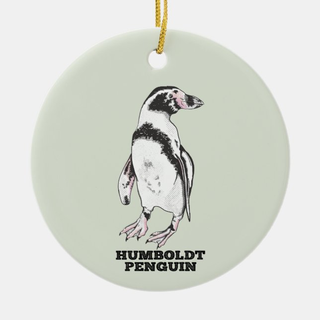 Humboldt penguin julgransprydnad keramik (Framsidan)