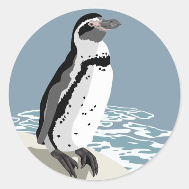 Humboldt Penguin Stickers Runt Klistermärke (Framsida)