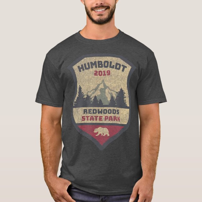 Humboldt Redwood Souvenir Campground Redwood T Shirt (Framsida)