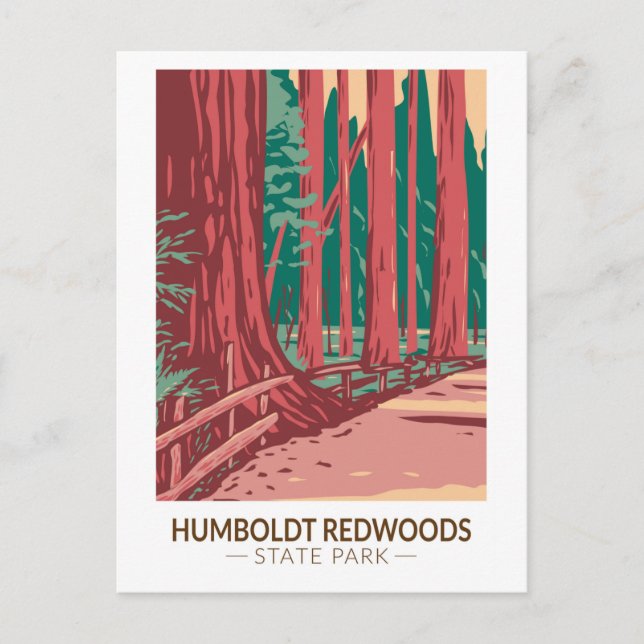 Humboldt Redwood State Park Avenue of the Giants Vykort (Framsida)
