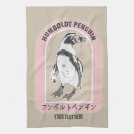 Humbolt penguin japansk skrift kökshandduk