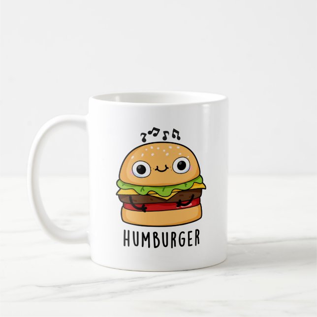 Humburger Funny Humming Burger Pun Kaffemugg (Vänster)