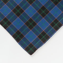 Hume Klan Royal Blue och Black Tartan Fleecefilt