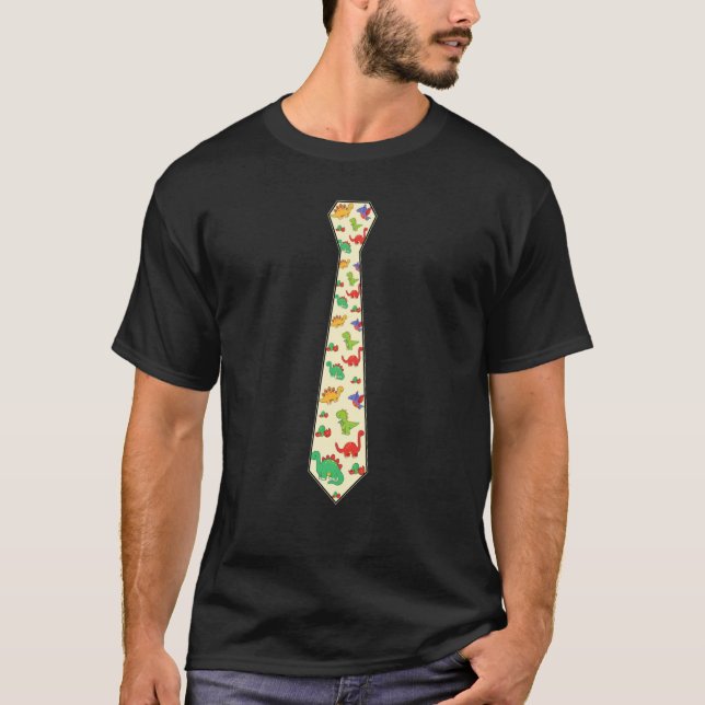 Humerous Necktie Party Dinosaur T Shirt (Framsida)