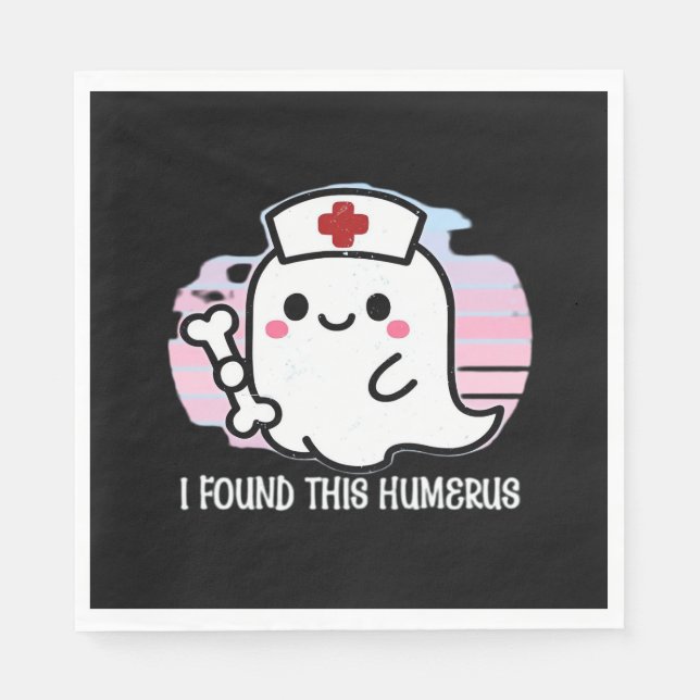 Humerus Funny Halloween Nurse Ghost B Pappersservett (Framsidan)
