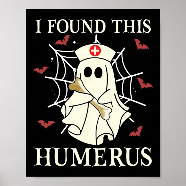 Humerus Ghost Nurse Funny Halloween Poster (Framsidan)
