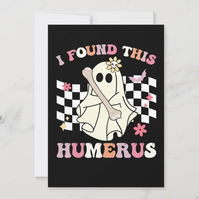Humerus Halloween Ghost Skeleton Inbjudningar (Framsida)