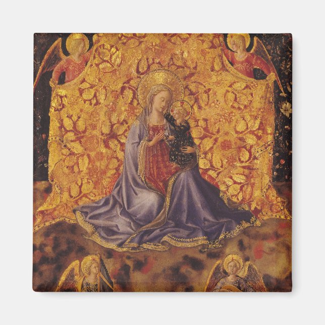 Humilitära Madonna med Kristus Child och Änglar Magnet (Framsidan)