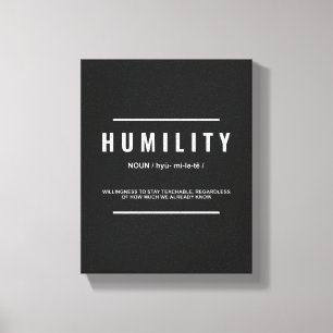 Humilitetsdefinition - inspirationskvot Väggkonst Canvastryck