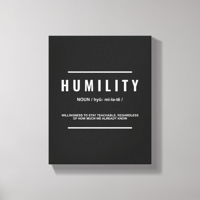 Humilitetsdefinition - inspirationskvot Väggkonst Canvastryck (Framsida)