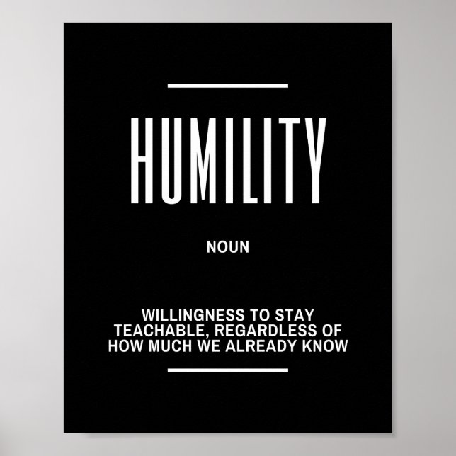 Humility Motivational Quote Poster (Framsidan)