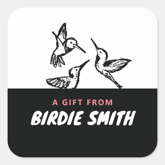 HUMINGBIRD FYRKANTIGT KLISTERMÄRKE (Framsida)