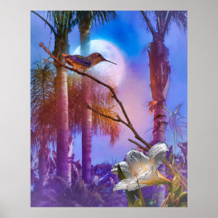 HUMINGBIRD MOONLIGHT OASIS POSTER