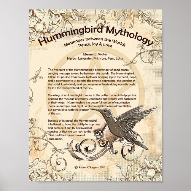 HUMINGBIRD MYTHOLOGY POSTER (Framsidan)