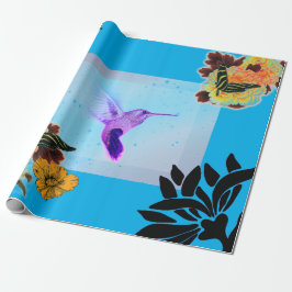 HUMINGBIRD OCH BLOMMOR Pappra Presentpapper