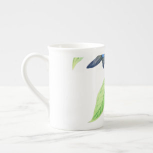Humingbird och Hybiscus Benporslin Mugg