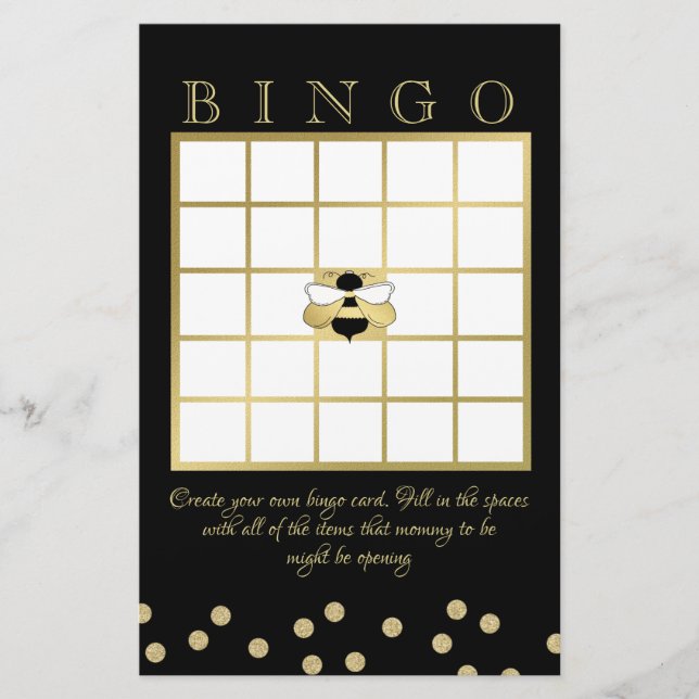 Humla Baby Shower Bingo Brevpapper (Framsida)