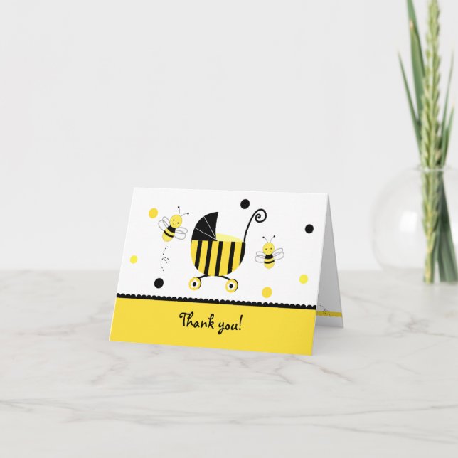 Humla Baby Shower-mappade Tackkort-kort Tack Kort (Framsida)
