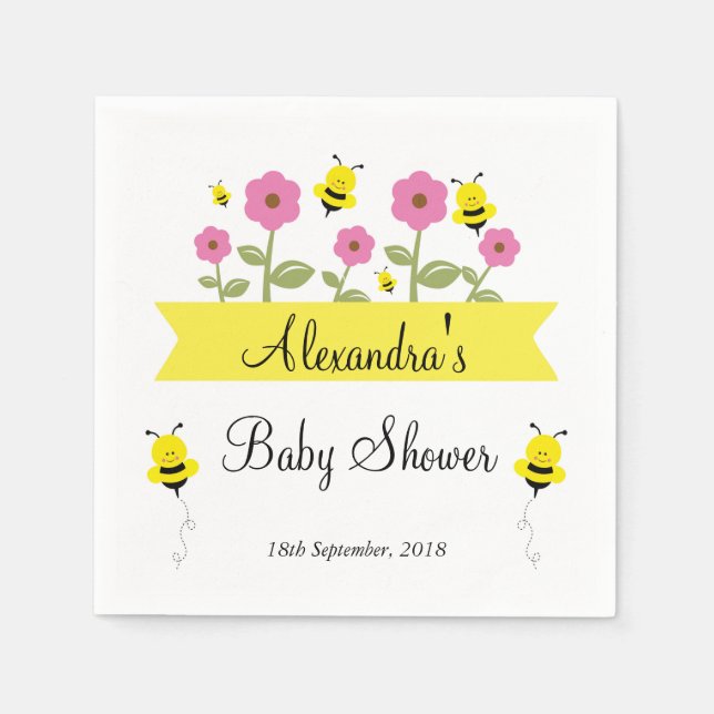 Humla Baby Shower Napkins Pappersservett (Framsidan)