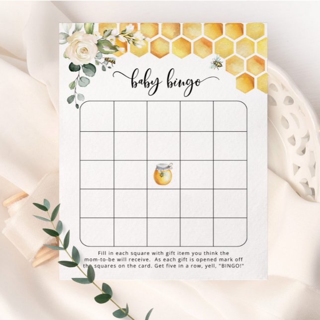Humla, babydusch bingo. Bee baby bingo-spel (Skapare uppladdad)