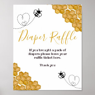 Humla Babyschare Party Diaper Raffle-skylt Poster