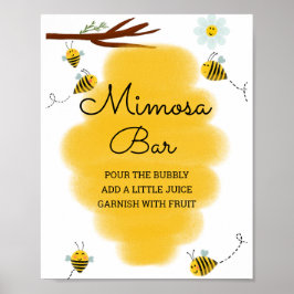 Humla babyskylt Mimosa Bear Sign Poster