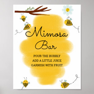 Humla babyskylt Mimosa Bear Sign Poster