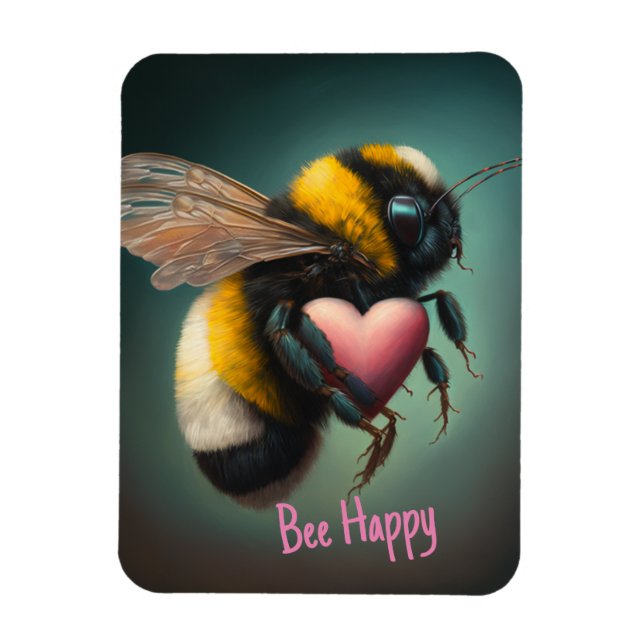 Humla - Bee Lycklig - Flexibel magnet (Vertikal)