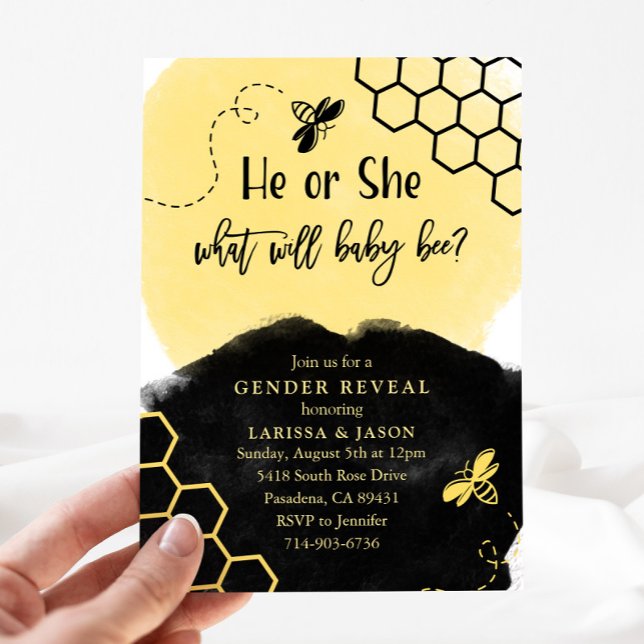 Humla Gender Reveal Inbjudningar (Skapare uppladdad)