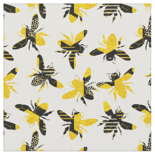 Humla Honung Mönster Tyg