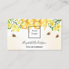 Humla honungsgult blommigt logotyp visitkort