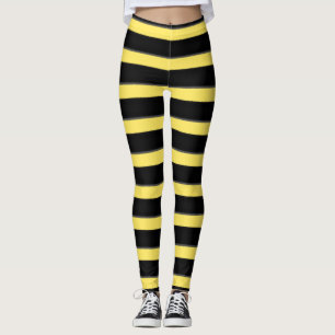 Humla inspirerat svart-/gultrandmönster leggings