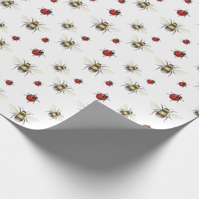Humla & Ladybird Wrapping Papper Gift Wrap Presentpapper (Hörn)