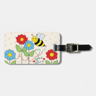 Humla med blommaadressen bagagebricka