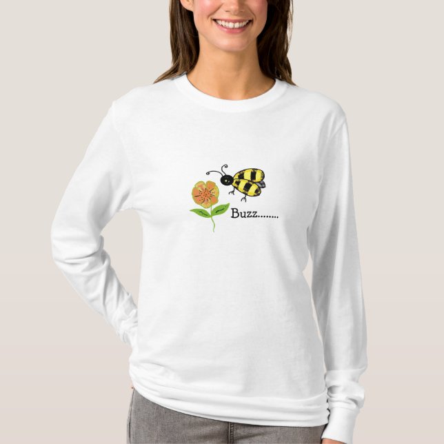 Humla med orange blomma t-shirt (Framsida)