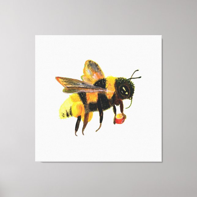 Humla med pollen canvastryck (Framsida)