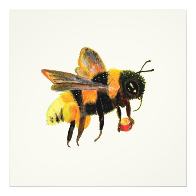 Humla med pollen fototryck (Framsidan)