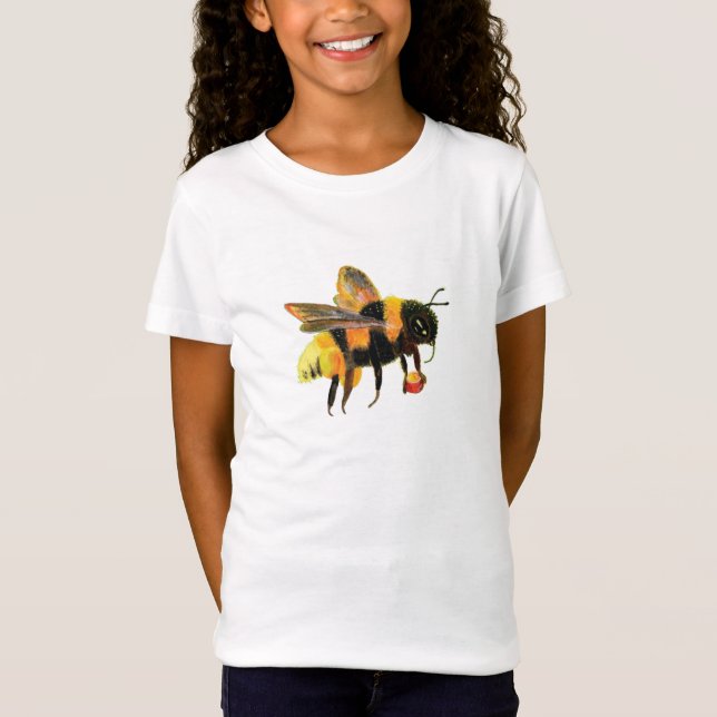 Humla med pollen Girls'' T Shirt (Framsida)