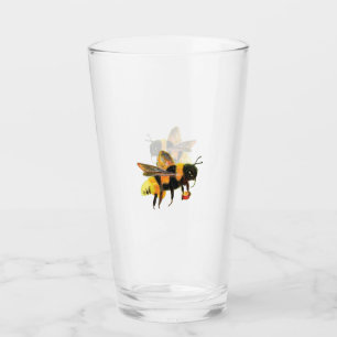 Humla med pollen glaskopp