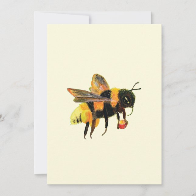 Humla med pollen julkort (Framsida)