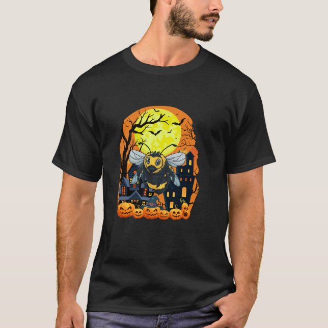 Humla med pumpkins funny Scary Halloween Par T Shirt (Framsida)